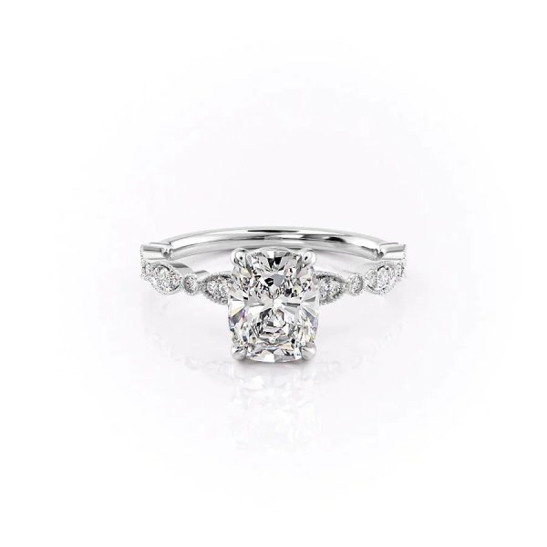 The Jasmine Set With A 3 Carat Elongated Cushion Lab Diamond Sale