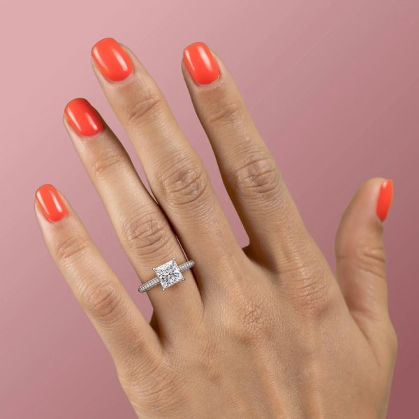 The Rachel Set With A 3 Carat Princess Lab Diamond For Discount