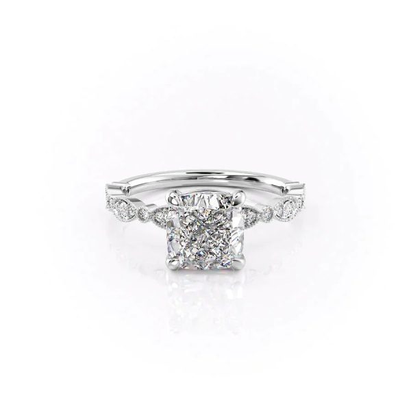 The Jasmine Set With A 2 Carat Cushion Lab Diamond Cheap