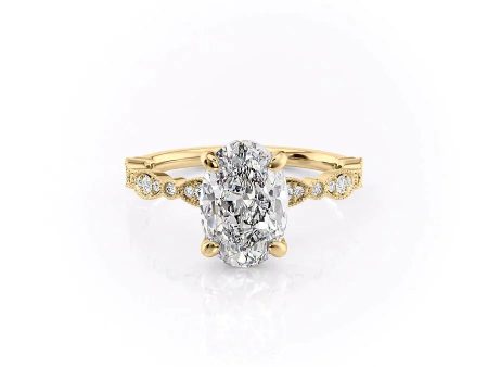 The Jasmine Set With A 1.5 Carat Oval Lab Diamond Online