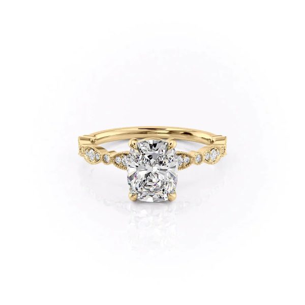 The Jasmine Set With A 2 Carat Elongated Cushion Lab Diamond For Cheap