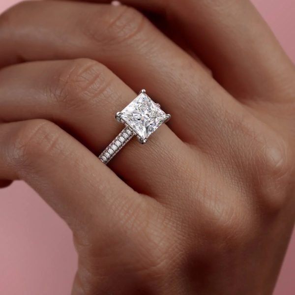 The Rachel Set With A 3 Carat Princess Lab Diamond For Discount