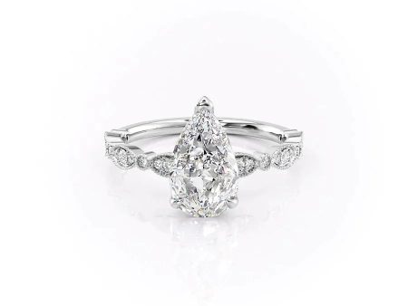 The Jasmine Set With A 2.5 Carat Pear Lab Diamond Online now