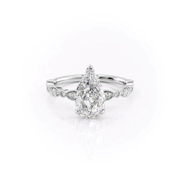 The Jasmine Set With A 2 Carat Pear Lab Diamond Hot on Sale