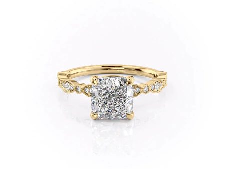 The Jasmine Set With A 1 Carat Cushion Lab Diamond For Cheap